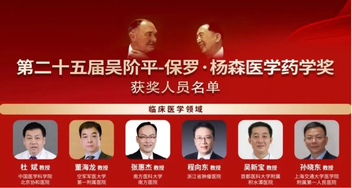 第一附属医院董海龙副院长荣获 “吴阶平-保罗·杨森医学药学奖”
